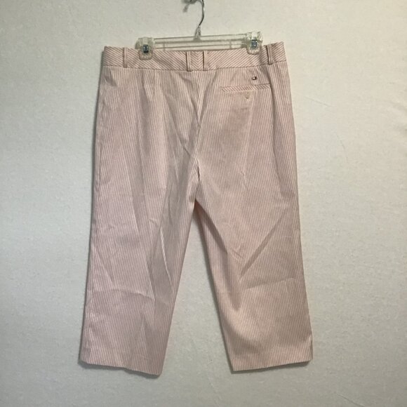 Tommy Hilfiger, Pink and White Striped Capri Pants Size 14. NWOT condition. - Picture 2 of 9
